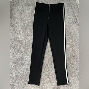 Black Pants with White & Burgundy Stripes